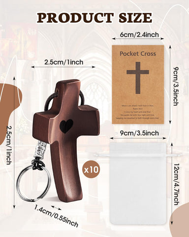 Yerose walnut cross with organza gift bag for thoughtful gifting