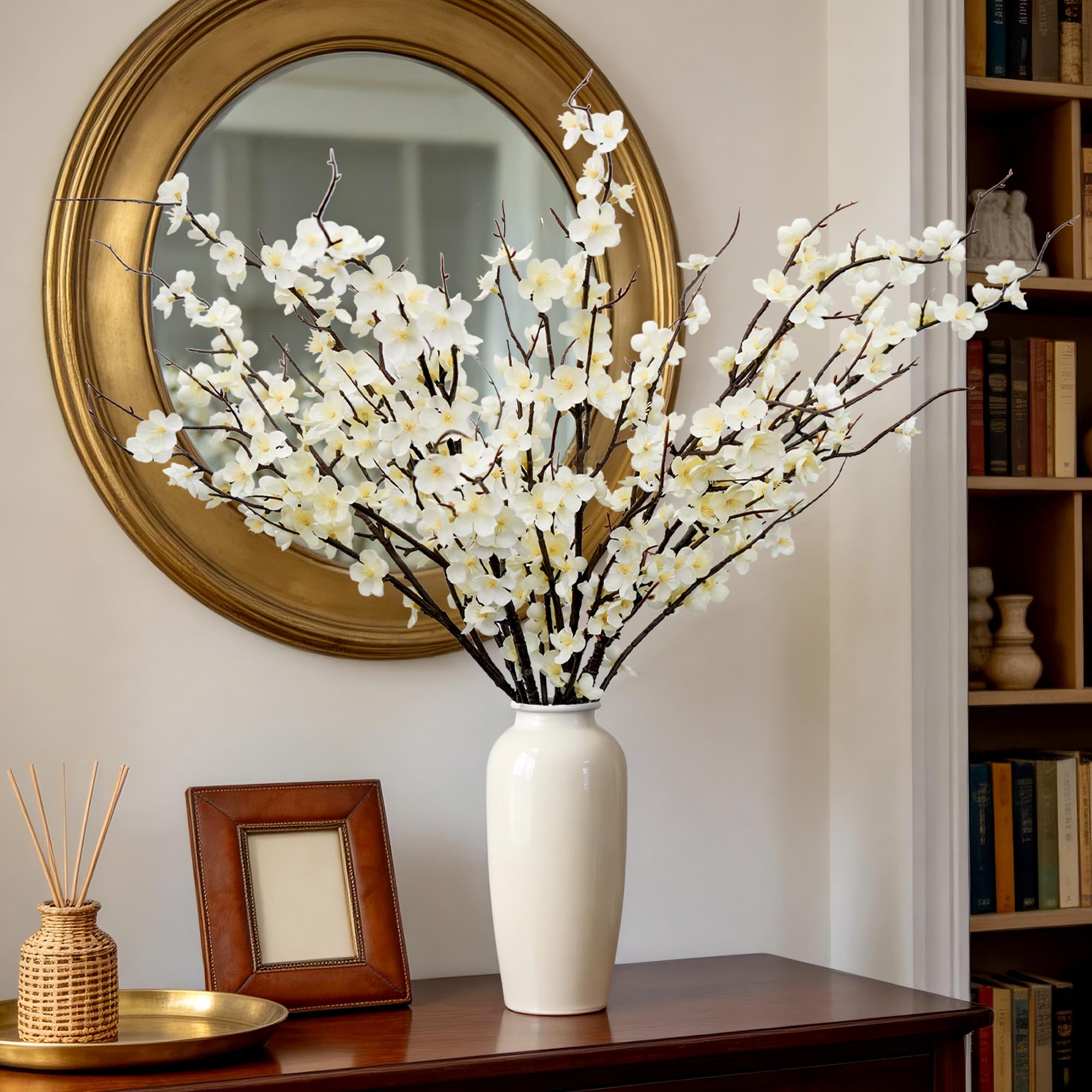 Yesafe cherry blossom close-up blooms for lifelike indoor decor.
