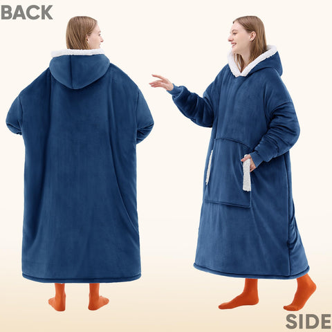 Yescool flannel sherpa fleece hoodie pocket highlight for easy warmth.