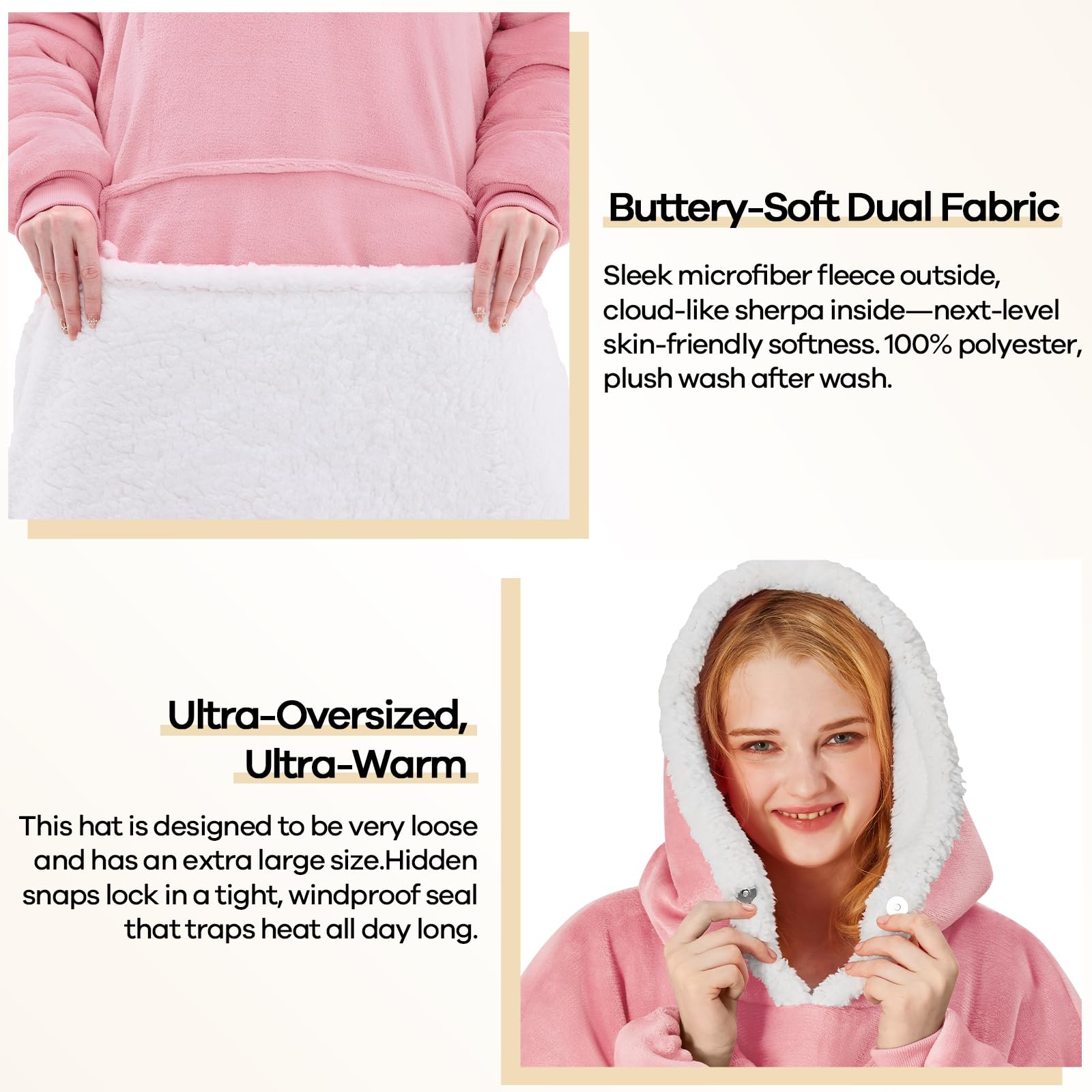 Yescool wearable blanket length 47-50 inches for freedom