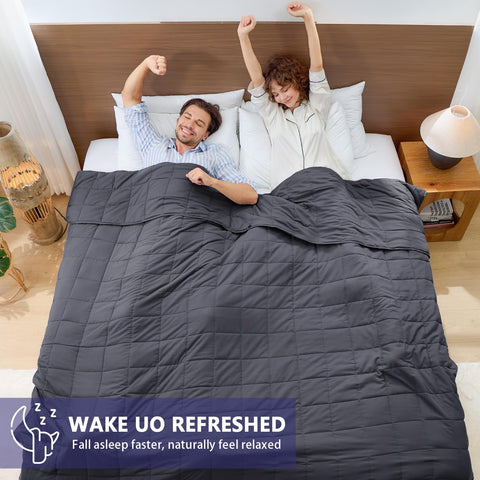 YesCool blanket on king-size bed sits on top of mattress.