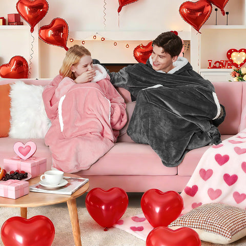 Yescool oversized hoodie blanket front pocket for hand warmth