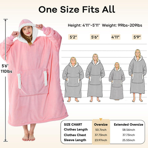Yescool Valentine’s pink blanket hoodie radiating warmth