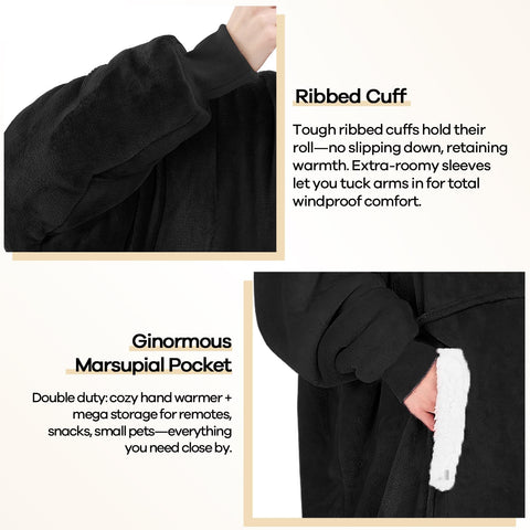 Yescool blanket hoodie outdoors near a campfire highlighting portable warmth.