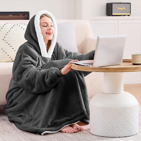Yescool Wearable Blanket Hoodie cozy lounge setup for evenings at home