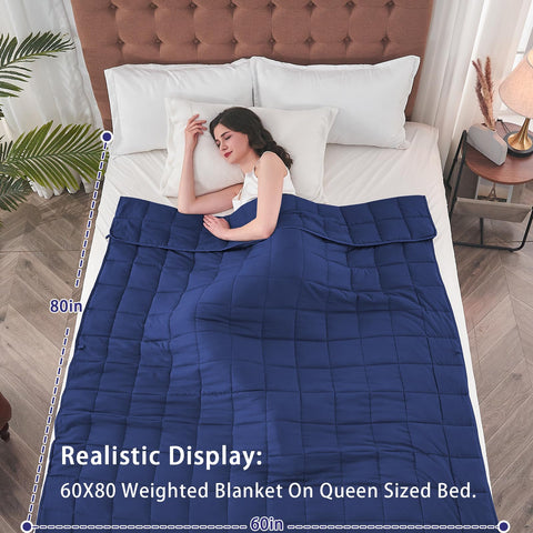 Yescool blanket close-up shows glass beads and even weight distribution