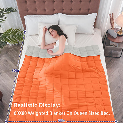 Yescool weighted blanket close-up shows glass beads for even weight distribution.