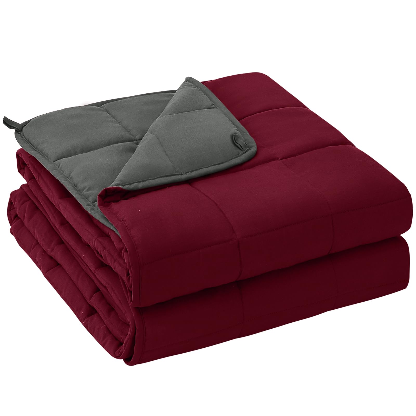 Yescool weighted blanket front view on bed highlighting cooling comfort
