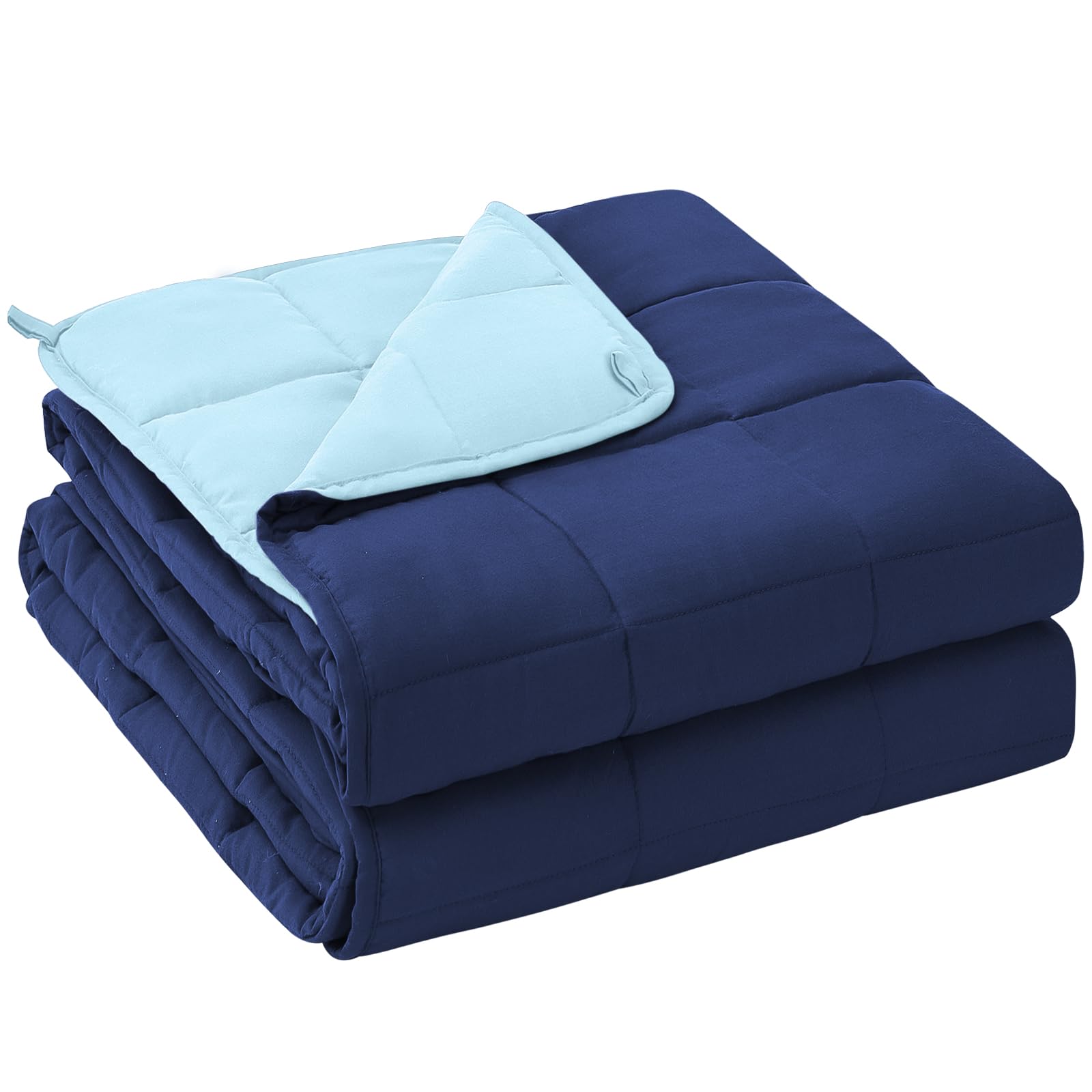 Yescool weighted blanket on a queen bed promotes restful nights.