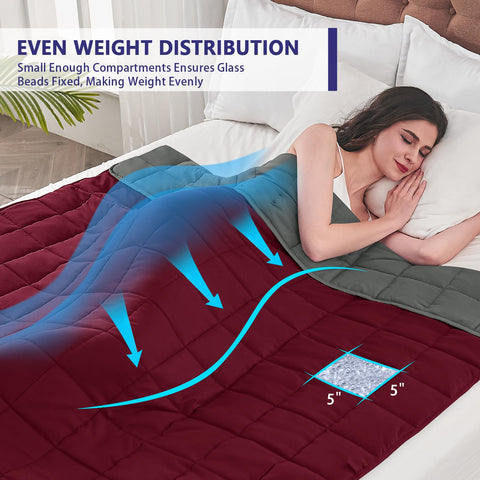 Yescool weighted blanket stitching detail shows durable bead-stable construction