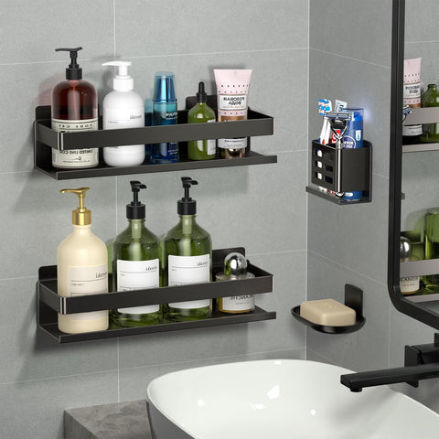 Yesent adhesive wall mount showing no-drill installation on tile surface.