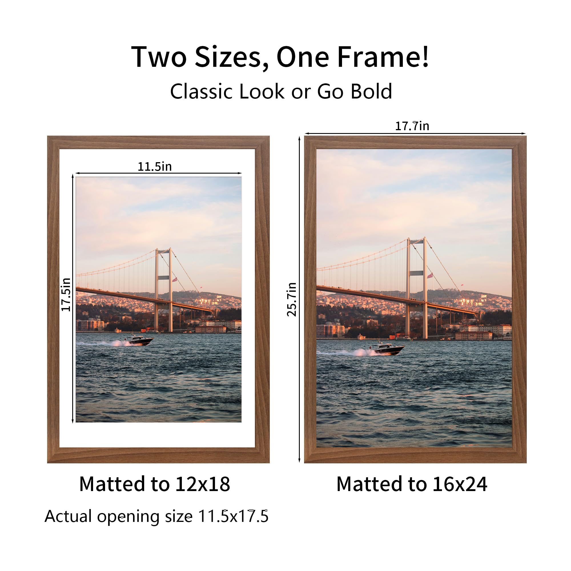 YESKAY 12x18 photo with mat inside 16x24 frame for centered display