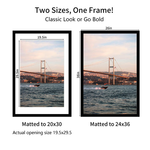 YESKAY 24x36 frame mounted vertically on wall for portrait displays