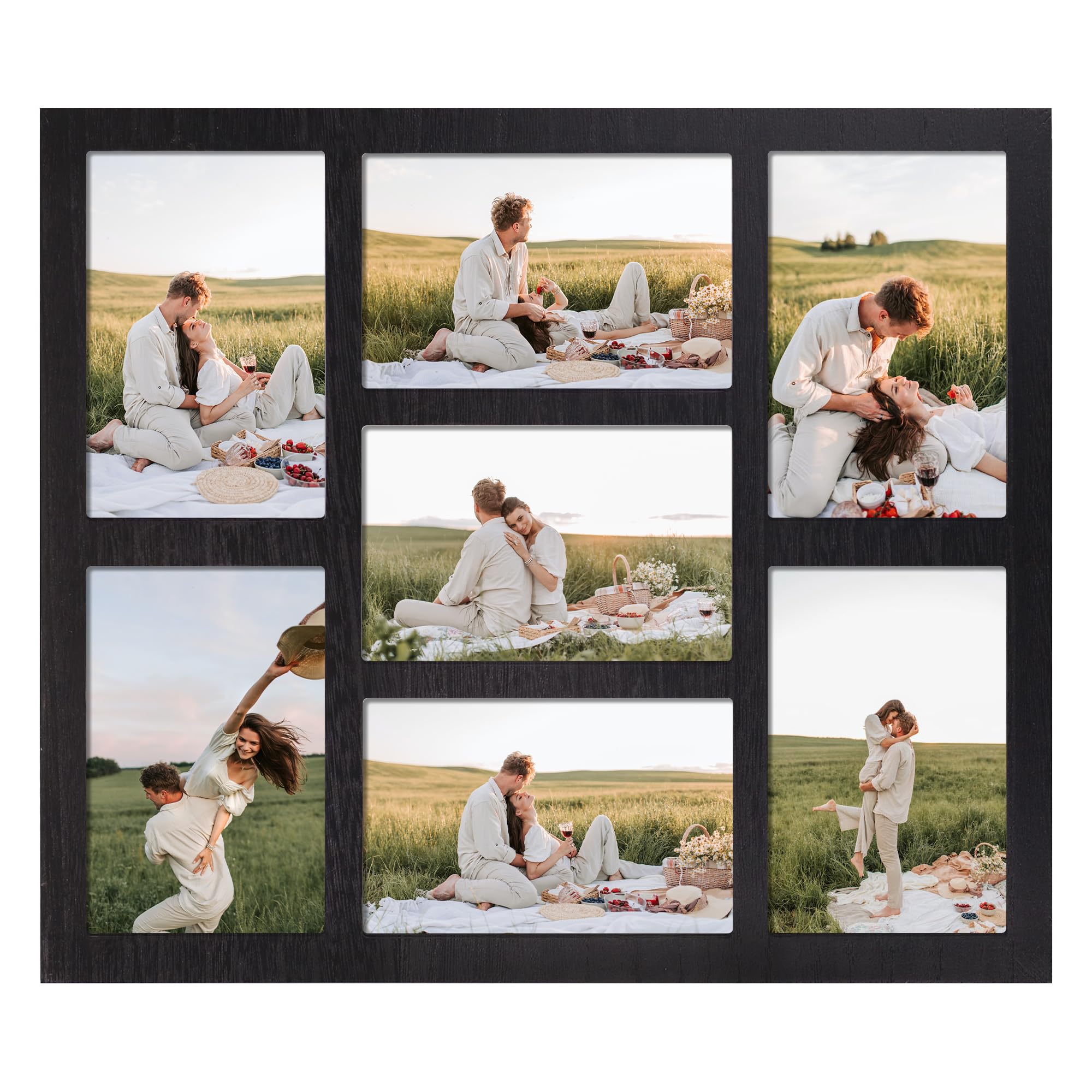 YESKAY 4x6 collage frame on wall showing seven memories with secure openings