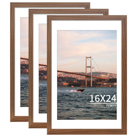 YESKAY brown 16x24 frame front view highlighting sturdy MDF construction