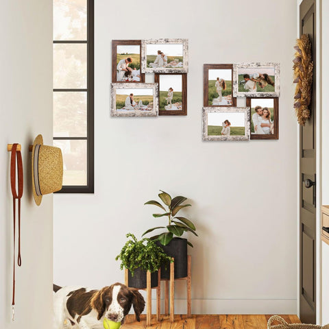 Yeskay distressed white and rustic brown finish adds vintage charm to décor