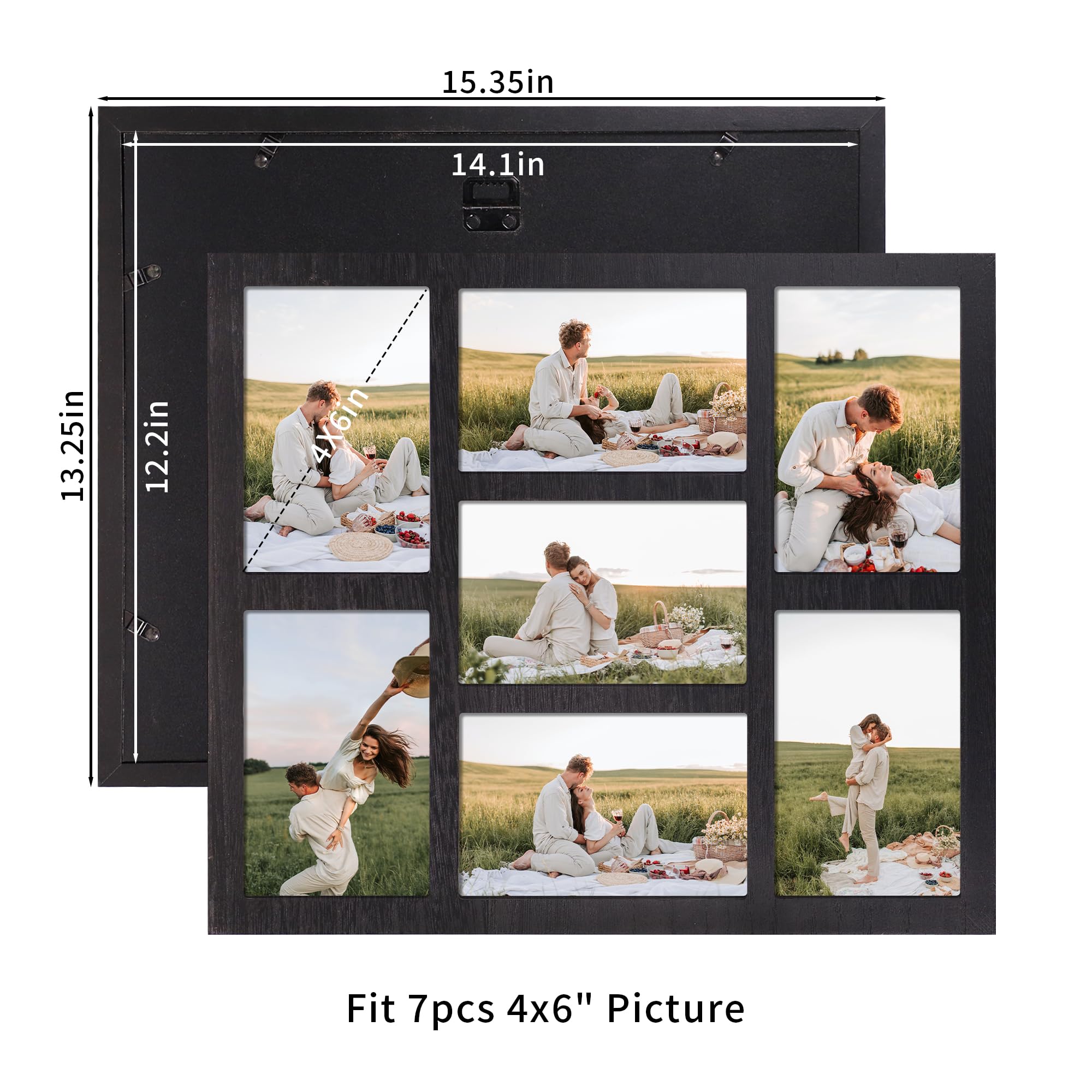 YESKAY rustic black wood frame adds warm decor