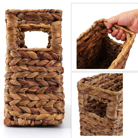 Yesland water hyacinth basket closeup weave highlights handmade durability.