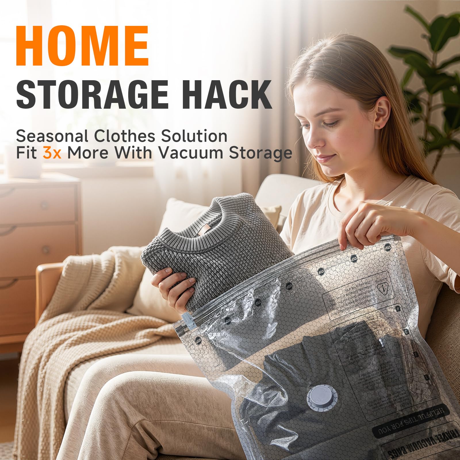 Yesohu clear bags display item identification for quick packing across three sizes.