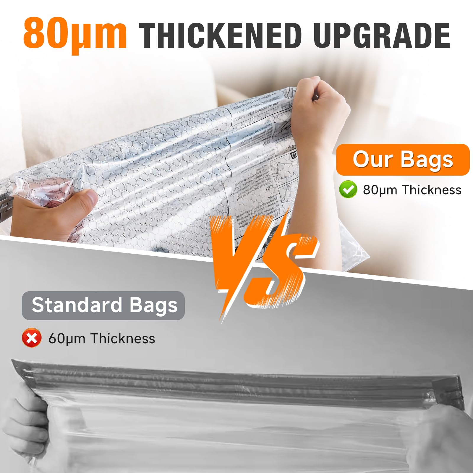 Yesohu premium 80μm thickened material bag demonstrating tear resistance.