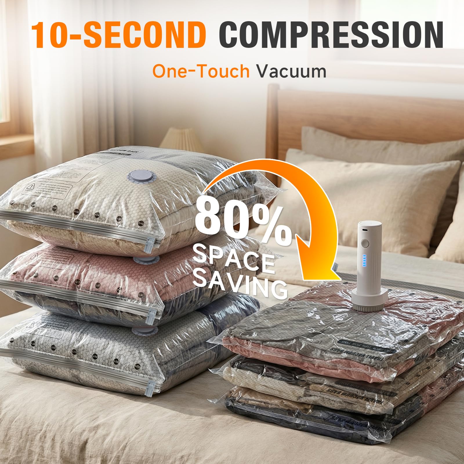 Yesohu vacuum storage bag set laid open to show triple-seal zipper for airtight packing.