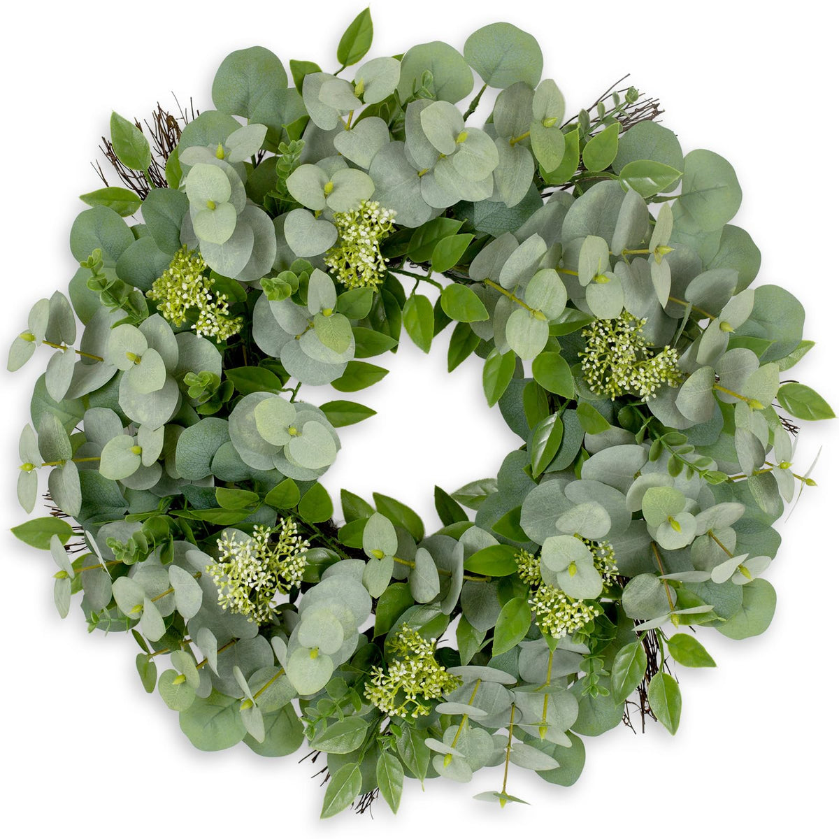 Yetermon Eucalyptus Wreath front door 22 inch adds fresh curb appeal.