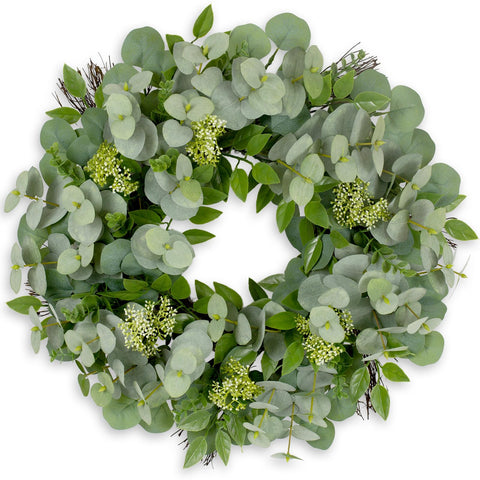 Yetermon Eucalyptus Wreath front door 22 inch adds fresh curb appeal.
