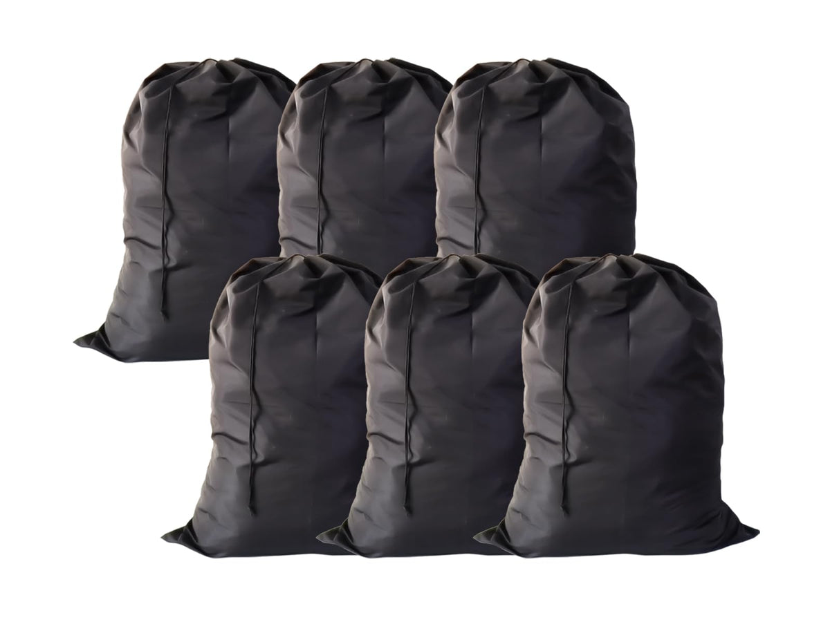 YETHAN laundry bag opened with drawstring showing secure closure for travel or dorm use.