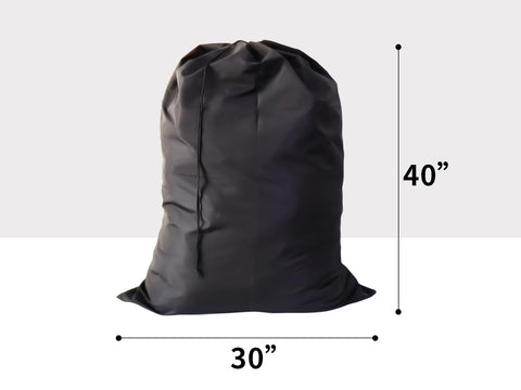 YETHAN six-pack black laundry bags ready for college laundry or travel scenarios.