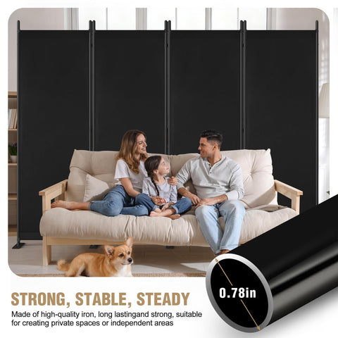 Yettsoy foldable room divider 4-panel ideal for quick room reconfiguration.