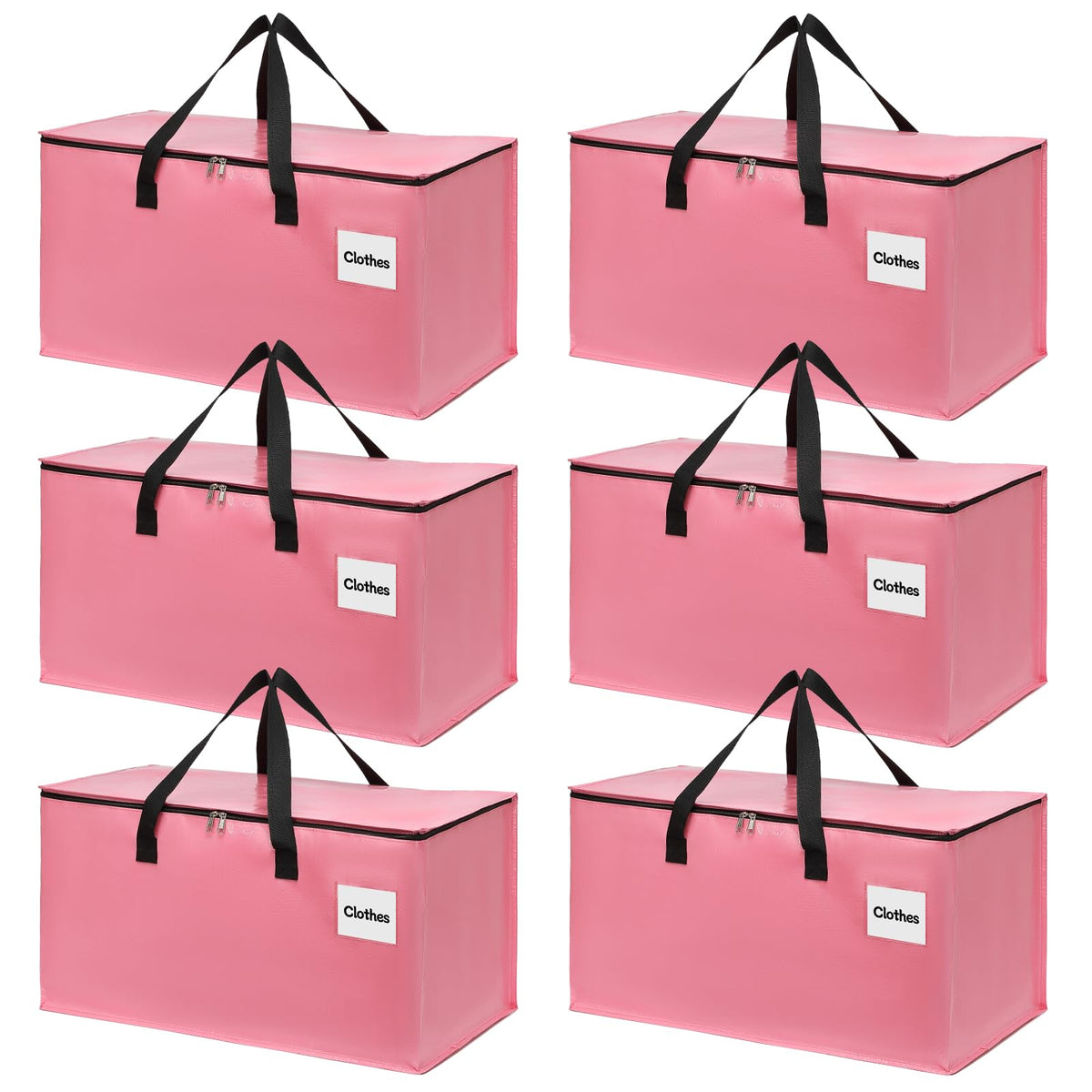 YEUEYS 6-pack extra large moving bags with reinforced zipper for secure packing.
