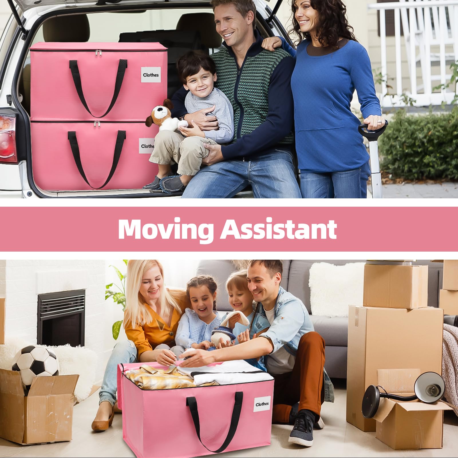 YEUEYS spacious pink bags simplify dorm and home organization.
