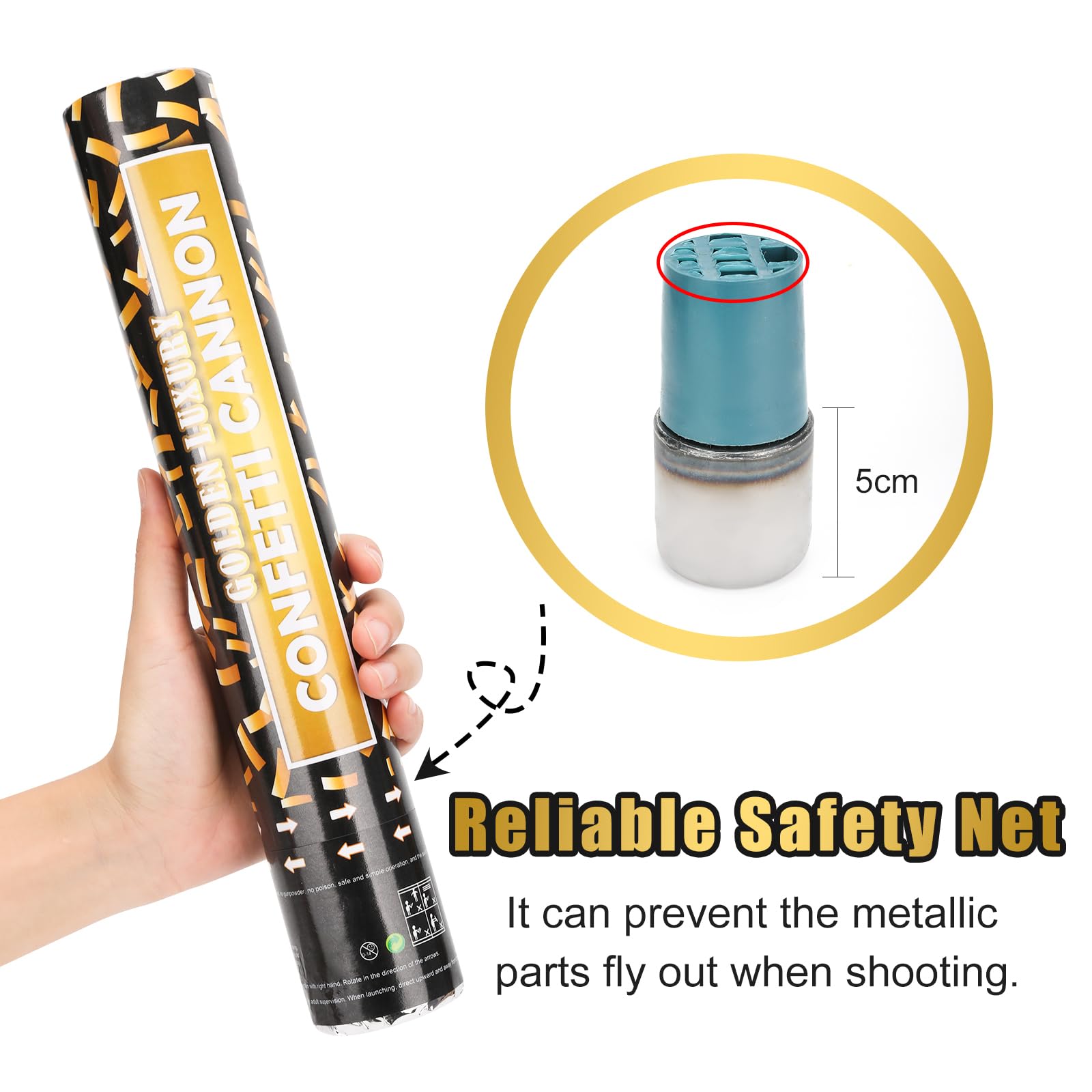 Yeunmu Confetti Cannon built-in safety net for safe indoor/outdoor use