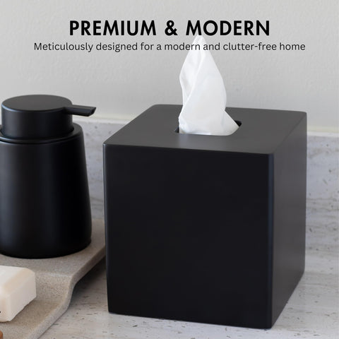 Yew Design decorative tissue box dispenser in bathroom adds stylish organization