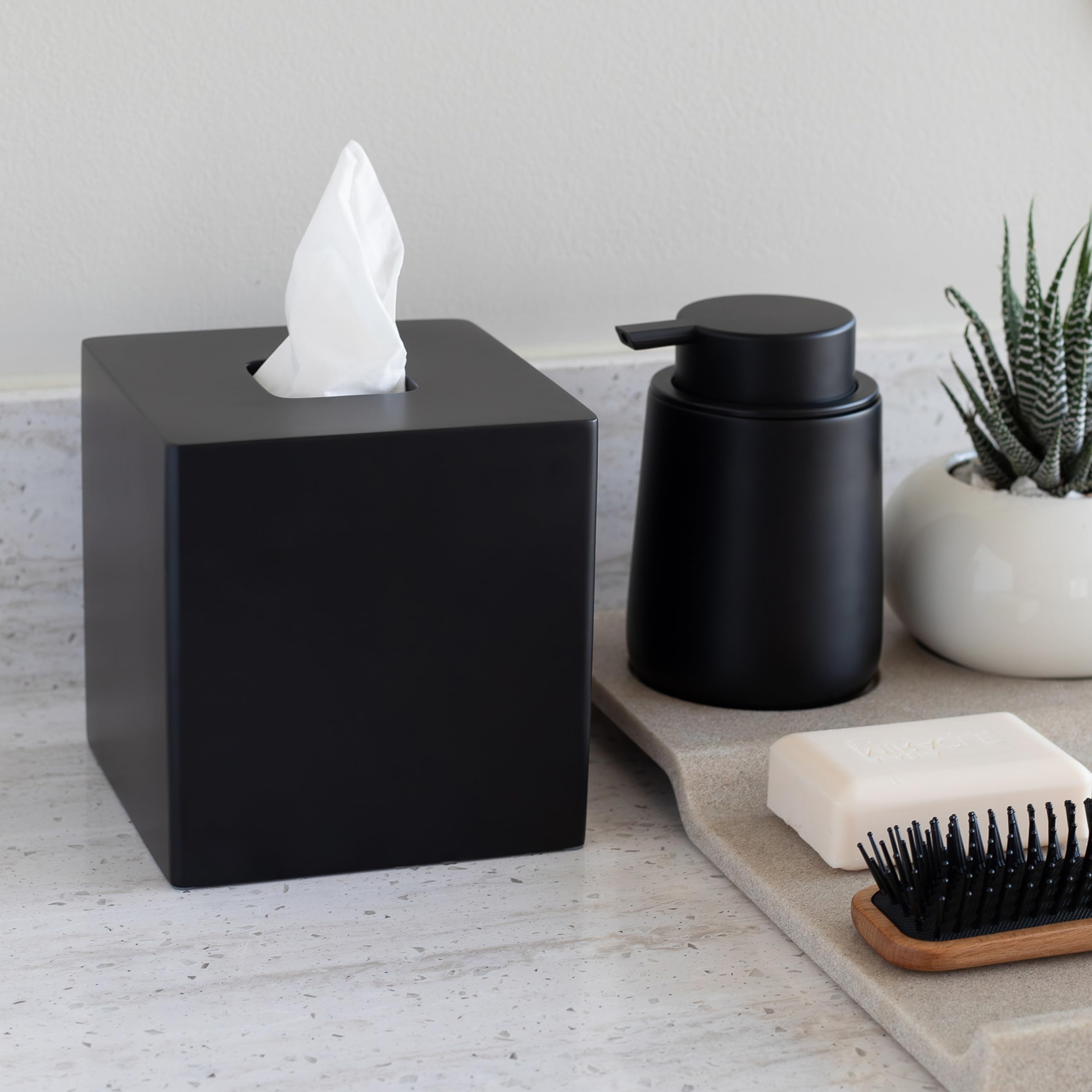 Yew Design matte black finish enhances any home or office setting