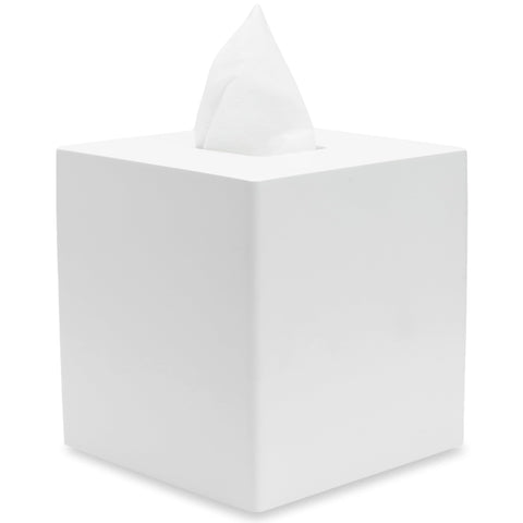 YEW DESIGN matte white square tissue box cover shown for a sleek, clutter-free look.
