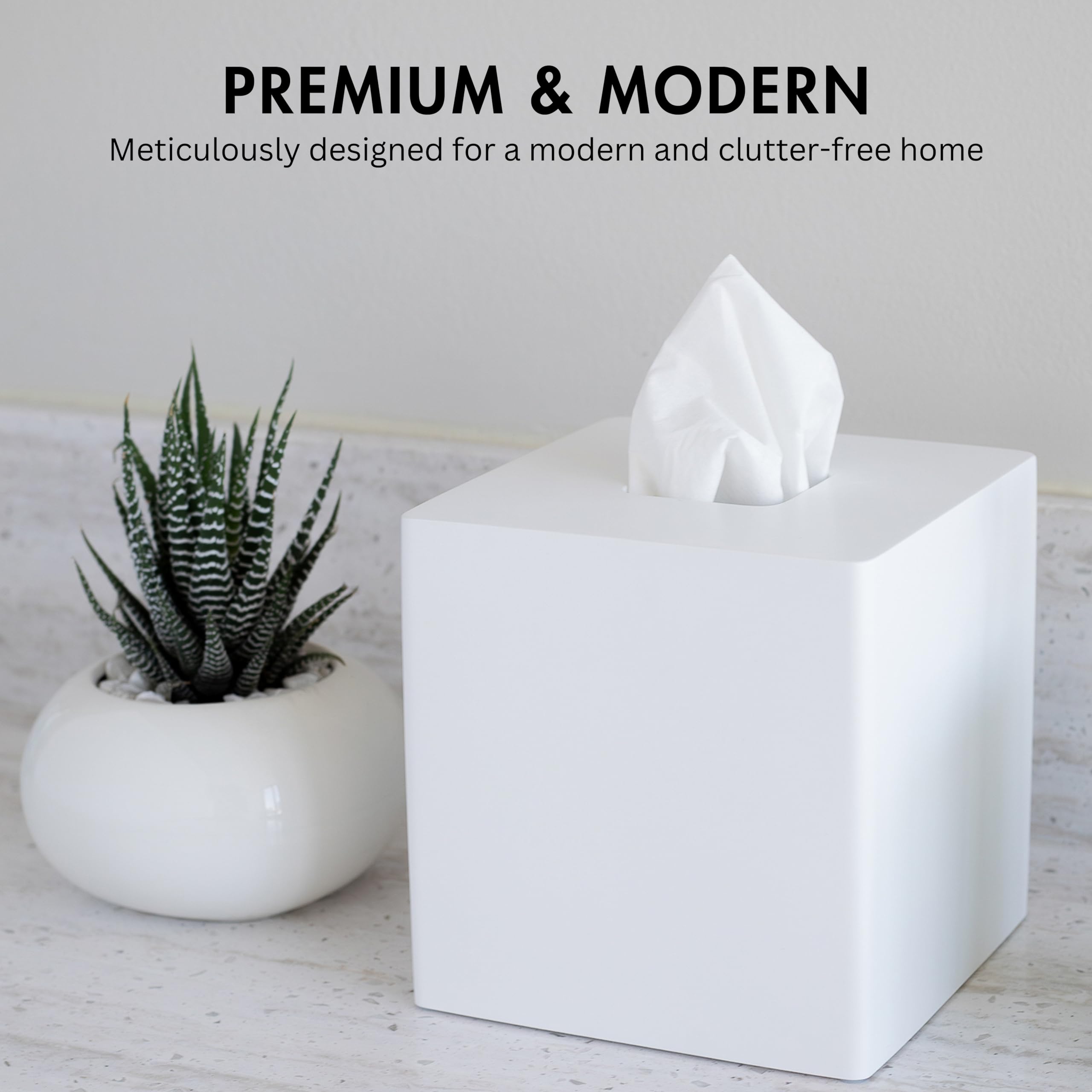 YEW DESIGN tissue box cover on a dresser adding organized, stylish bedside appeal.