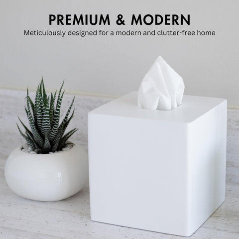 YEW DESIGN tissue box cover on a dresser adding organized, stylish bedside appeal.