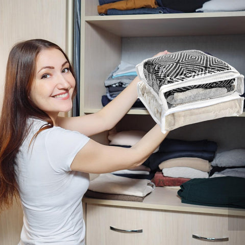 YEXEXINM durable PVC zipper bag protects fabrics during storage