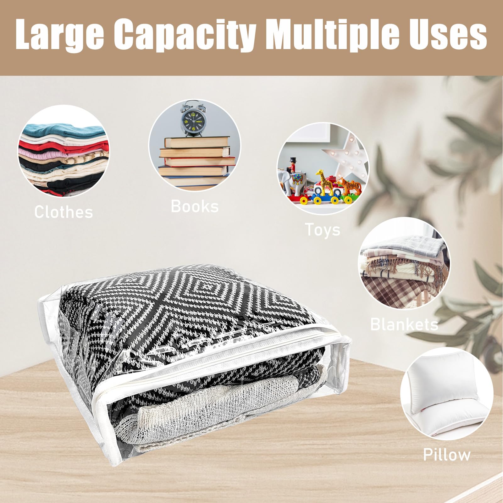 YEXEXINM versatile plastic storage bag for coats and quilts