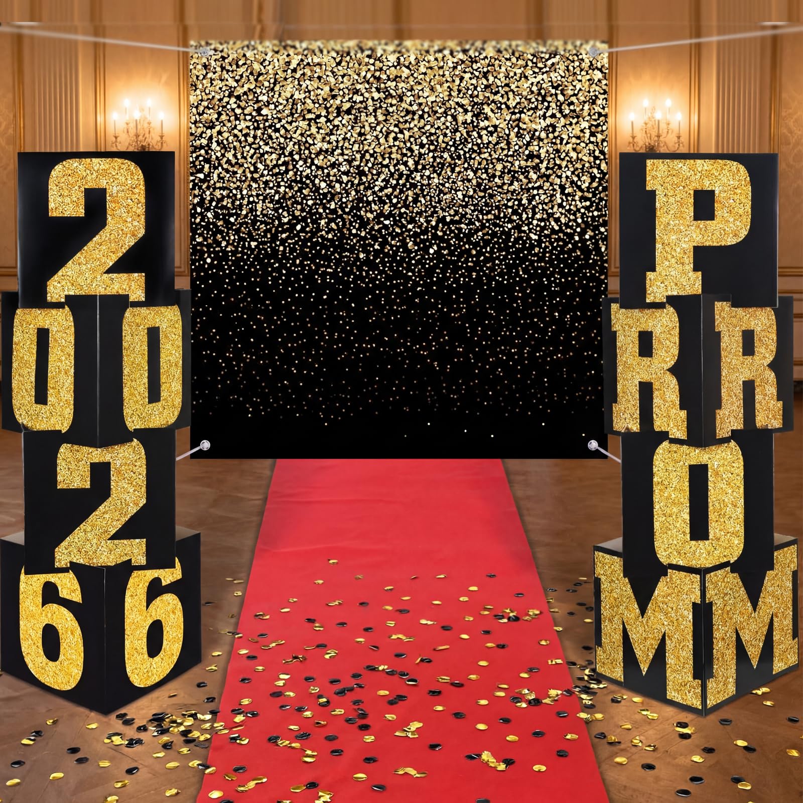 Yexiya prom column boxes pack, ready to create a striking prom backdrop.