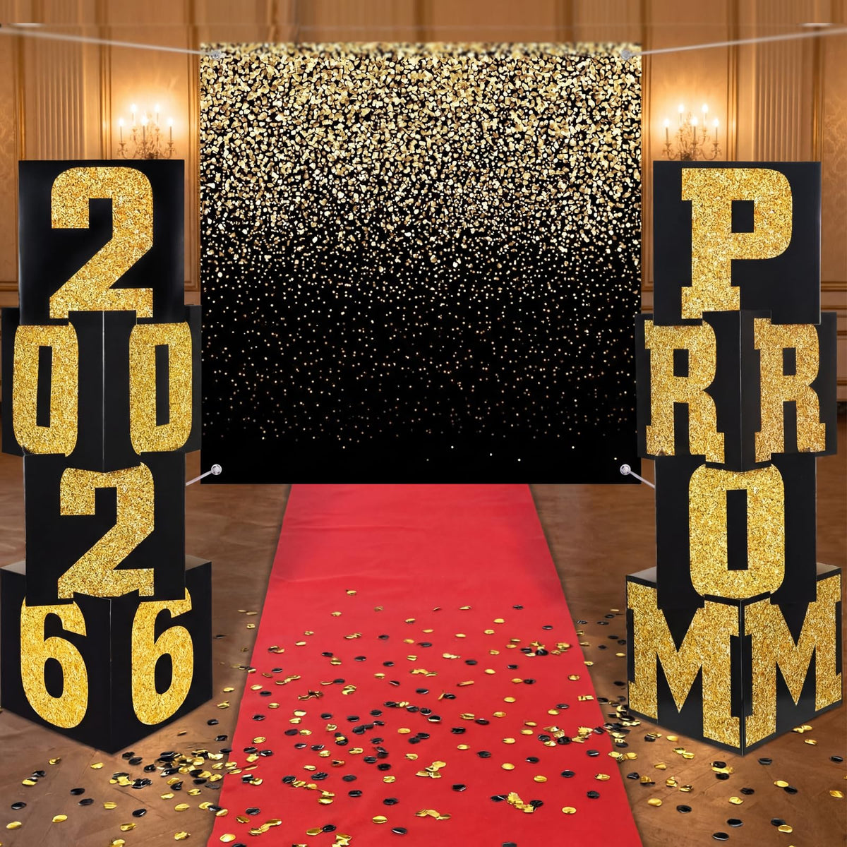 Yexiya prom column boxes pack, ready to create a striking prom backdrop.