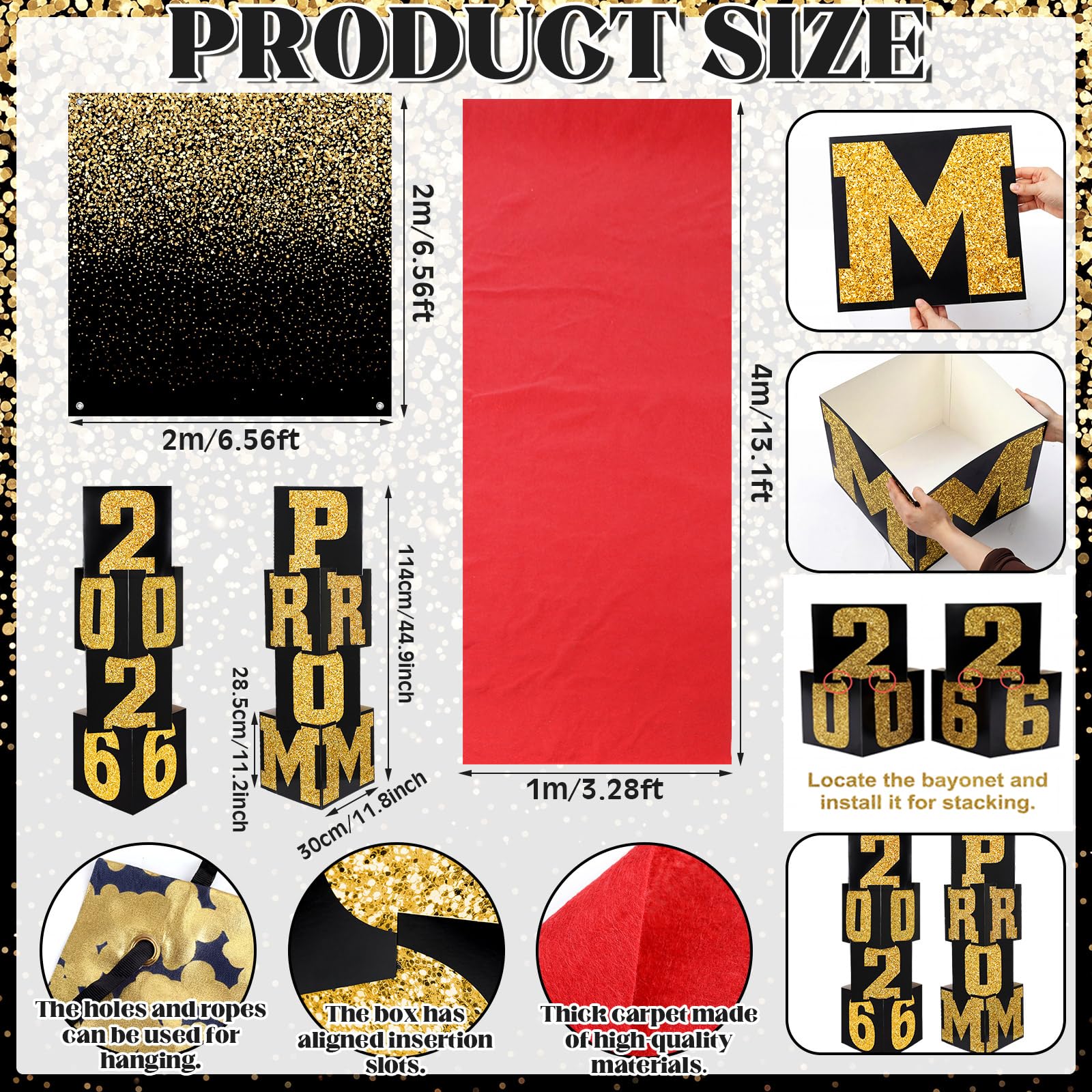 Yexiya PROM letters set creates a clearly labeled party area for guests.