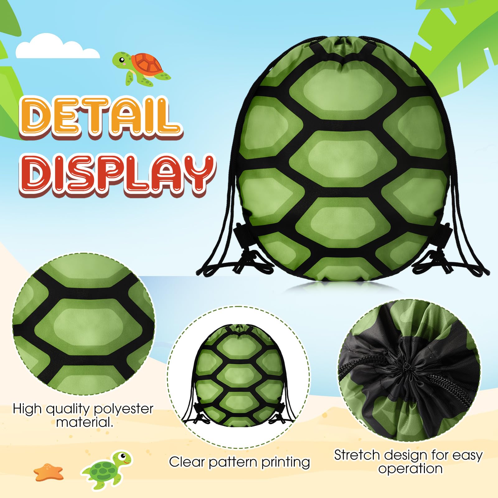 Yeyeplum 12-pcs turtle gift bags ready for colorful party favors