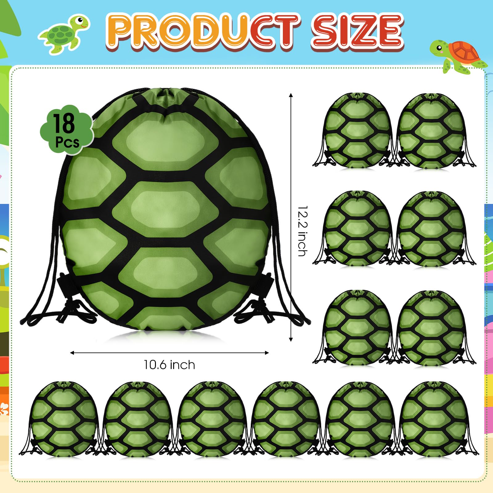 Yeyeplum sea turtle party favor bags with secure drawstrings