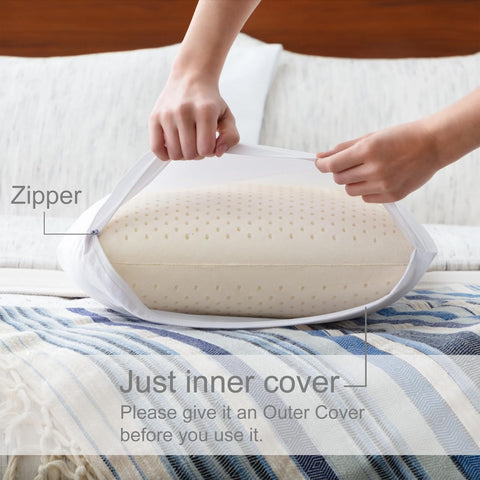YFICBIK Talalay latex pillow high-loft ideal for side sleepers seeking extra support.