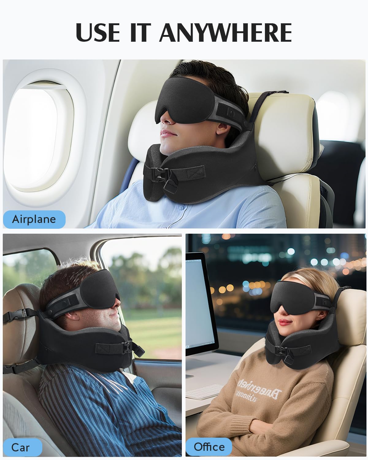 YFONG compact memory foam headrest design for travel.