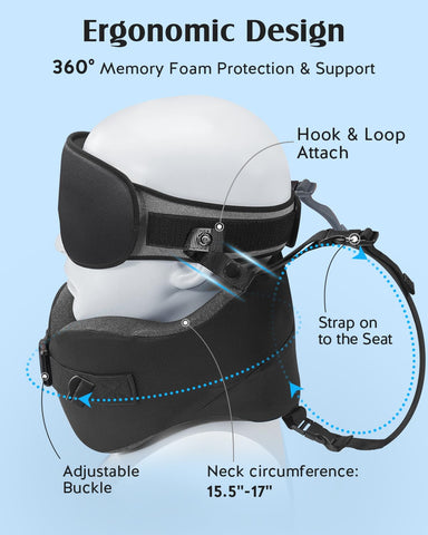 YFONG neck pillow with adjustable features secures comfort.