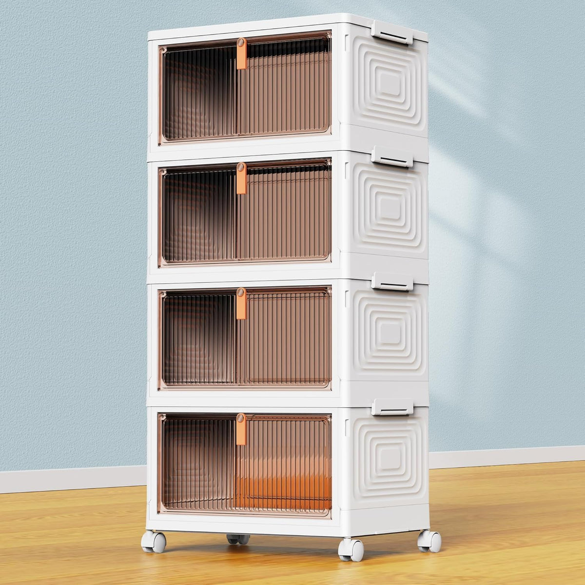 YFXCVSL 4-tier storage bin lid assembled for easy access and organization.