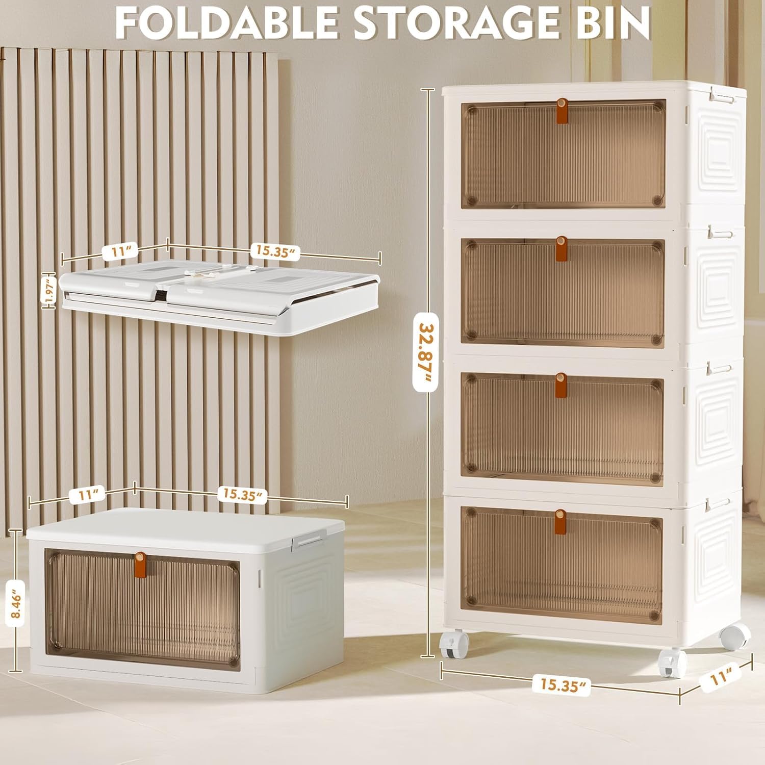 YFXCVSL 92qt total capacity storage bins ideal for bulk sorting and long-term storage.